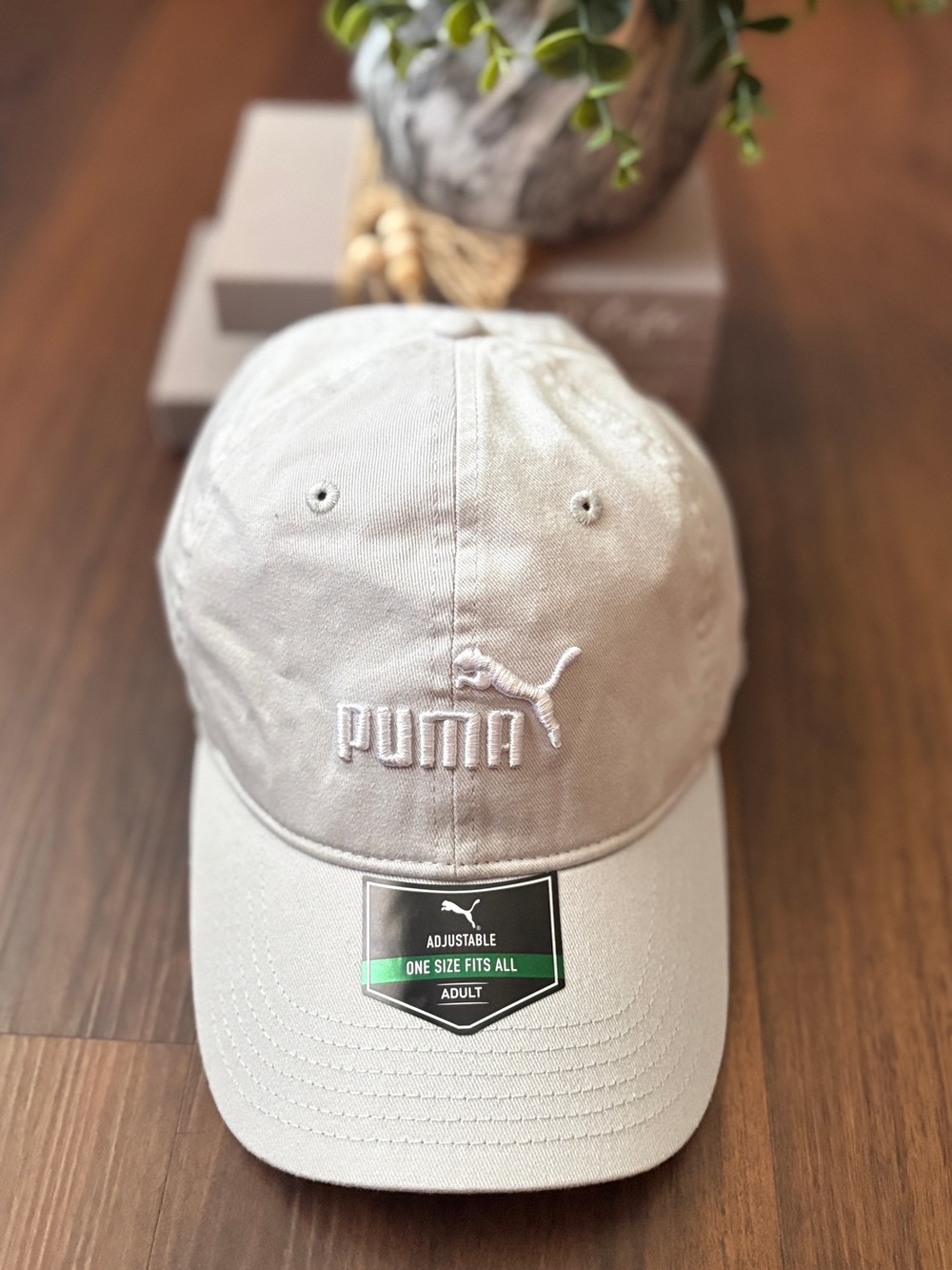 Puma Kids Beige Baseball Cap with Embroidered Logo